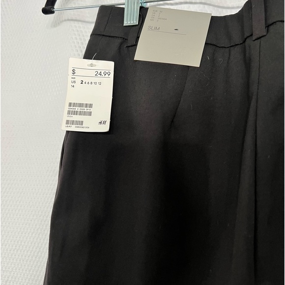 H&M Black Slim Slacks women’s size 2 - Picture 2 of 13